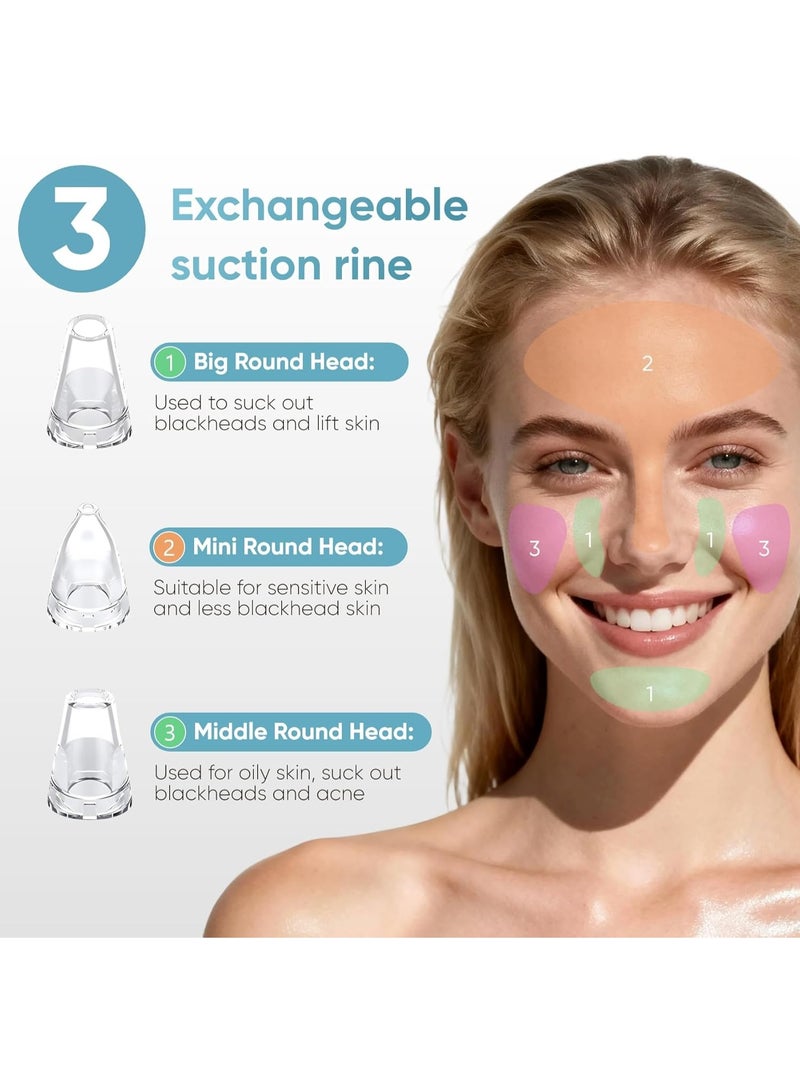 general Facial Pore Blackhead Remover Vacuum - Facial Pore Cleaner with 3 Adjustable Suction Levels, 3 Probes, USB Charging Interface - Blackhead Extractor Tools for Women & Men (White) - Image 4